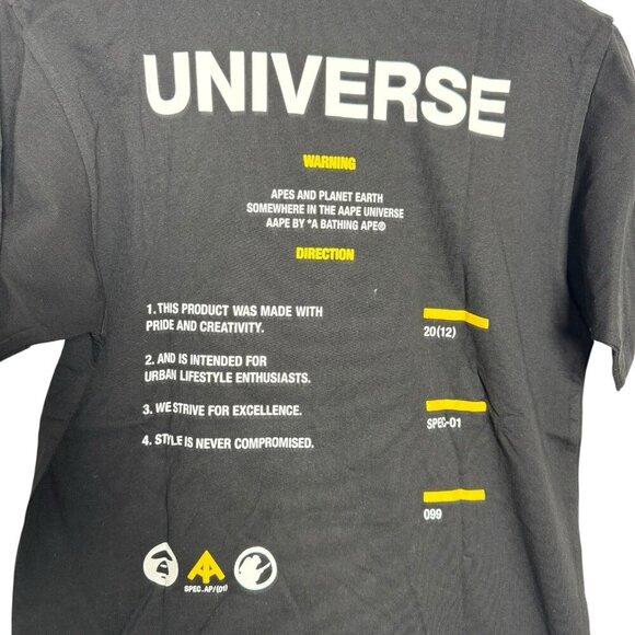 Aape by A Bathing Ape Woodland Camo Moonface T-Shirt black mens Size medium New - Picture 5 of 14